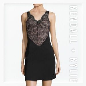 NWT Kendall and Kylie Black and Nude Strappy Slip Dress sz L